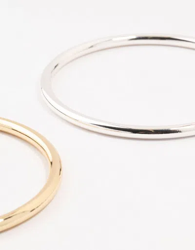 Lovisa Mixed Metals Round Bangles 2-pack In Metallic