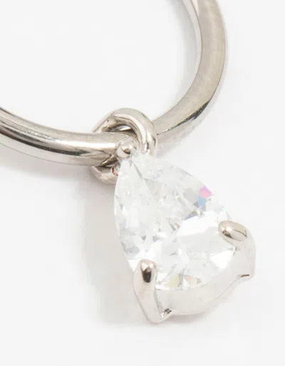 Lovisa Titanium Pear Drop Ring Belly Ring In Silver