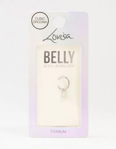 Lovisa Titanium Pear Drop Ring Belly Ring In Silver