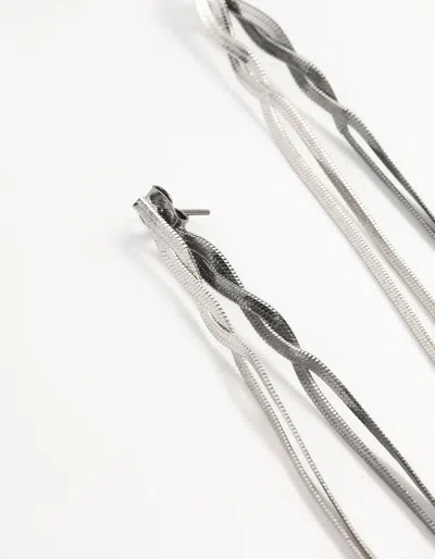 Lovisa Silver Front Back Chain Drop Earrings In Multi