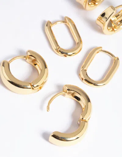 Lovisa Gold Basic Huggie Earrings 6-pack In Gold