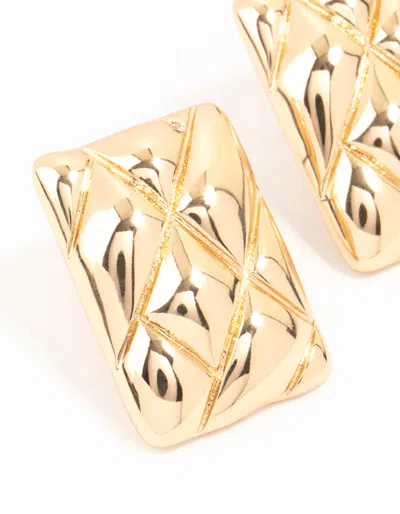 Lovisa Gold Rectangle Cushion Stud Earrings In Gold