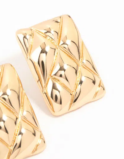 Lovisa Gold Rectangle Cushion Stud Earrings In Gold