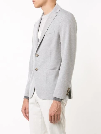 Shop Eleventy Button Up Blazer In Grey