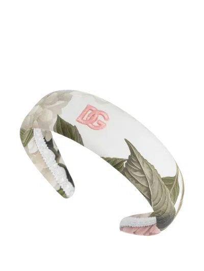 Dolce & Gabbana Hydrangea-print Poplin Headband In Multi