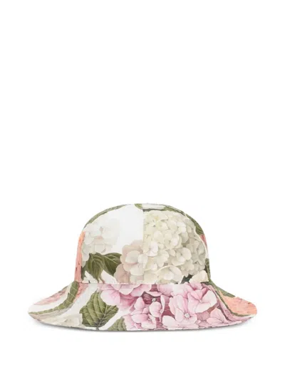 Dolce & Gabbana Hydrangea-print Poplin Hat In Multi