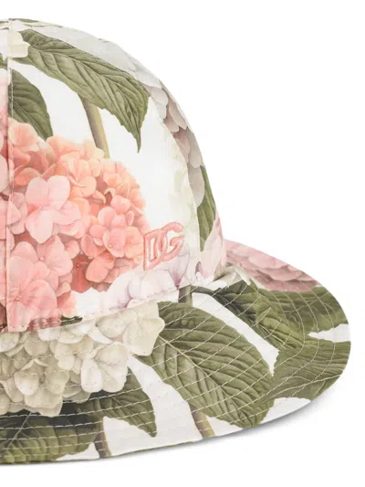 Dolce & Gabbana Hydrangea-print Poplin Hat In Multi