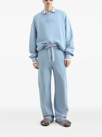Dolce & Gabbana Dg Logo Patch Oversized Sweatshirt In Blue