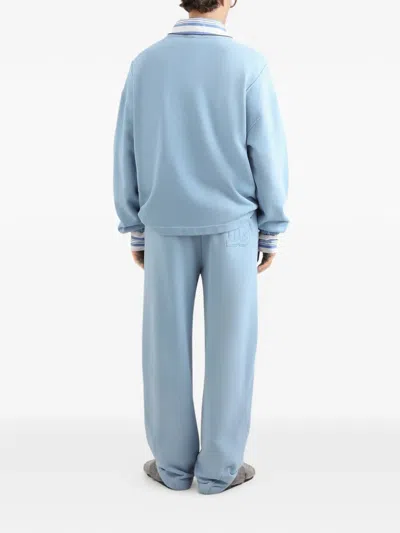 Dolce & Gabbana Dg Logo Patch Oversized Sweatshirt In Blue