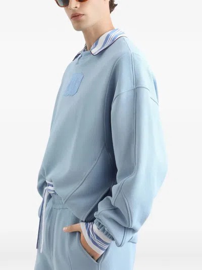 Dolce & Gabbana Dg Logo Patch Oversized Sweatshirt In Blue