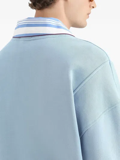Dolce & Gabbana Dg Logo Patch Oversized Sweatshirt In Blue