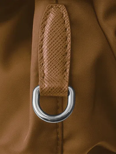 Prada Medium Re-nylon Backpack With Pouch In Brown