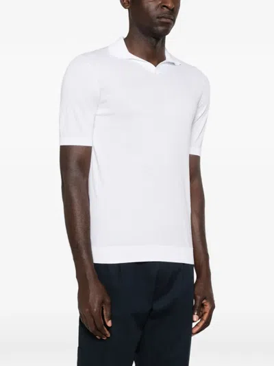 Fedeli Polo-collar T-shirt In White