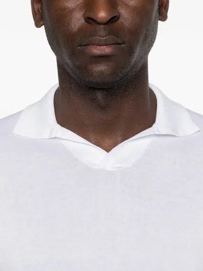 Fedeli Polo-collar T-shirt In White