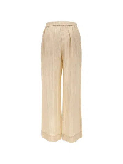 Herskind Pinstripe Elasticated Trousers In Neutral