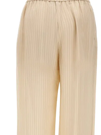 Herskind Pinstripe Elasticated Trousers In Neutral