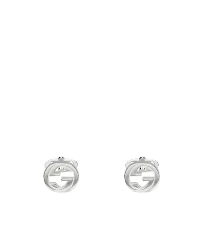 Gucci Interlocking G Cufflinks In Silver In Pattern
