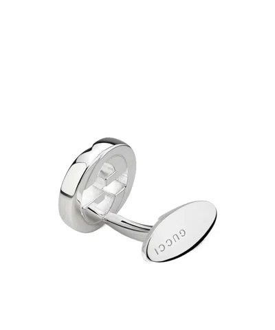 Gucci Interlocking G Cufflinks In Silver In Pattern