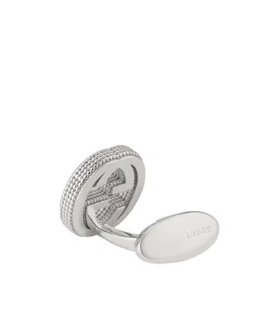 Gucci Interlocking G Cufflinks In Silver In Pattern