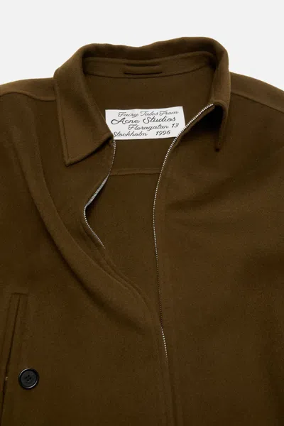 Acne Studios Zip-up Long Sleeved Jacket In Brown