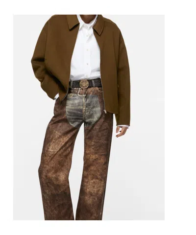 Acne Studios Zip-up Long Sleeved Jacket In Brown