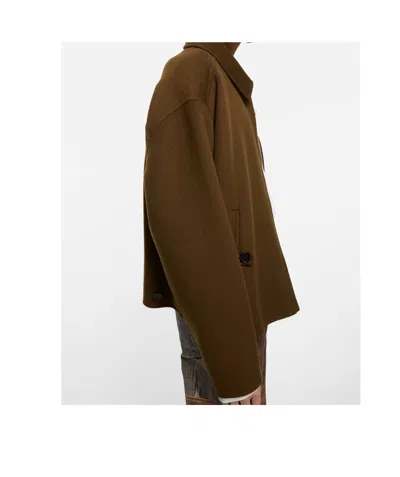 Acne Studios Zip-up Long Sleeved Jacket In Brown