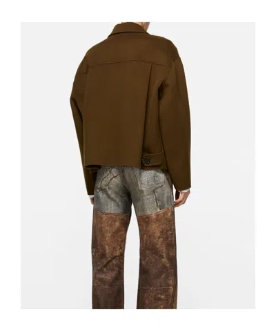 Acne Studios Zip-up Long Sleeved Jacket In Brown