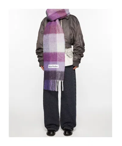 Acne Studios Checked Scarf In Multi
