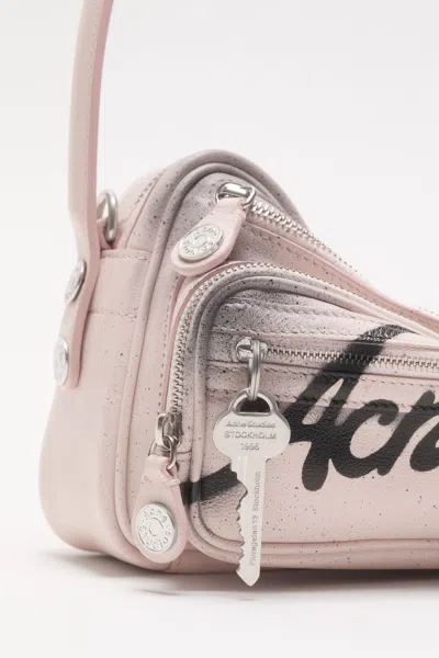 Acne Studios Logo-print Shoulder Bag In Pink
