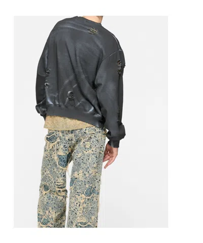 Acne Studios Logo-print Distressed Sweatshirt In Black