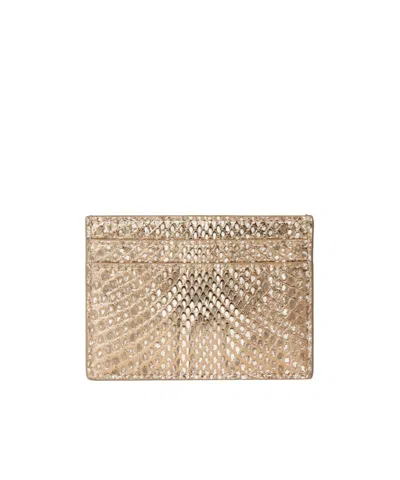 Gucci Gg Marmont Python Card Case In Gold