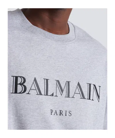 Balmain Printed Cotton T-shirt In Blue