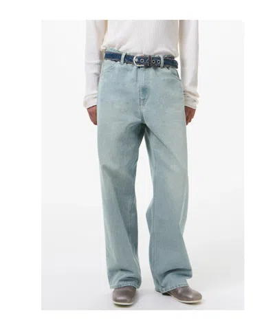 Our Legacy Vast Cut High-waisted Wide-leg Cotton Denim Jeans In Pale Coast Wash Blue