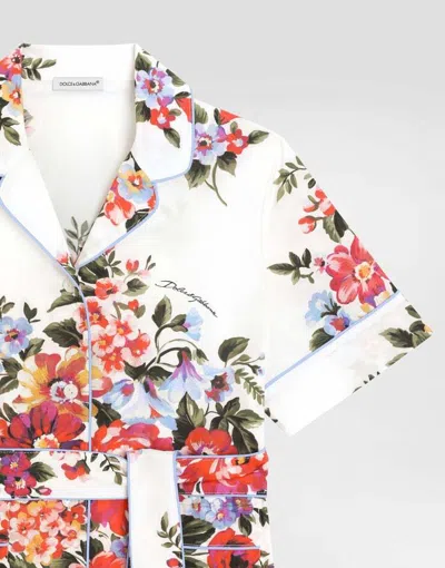 Dolce & Gabbana Oberteil Mit Blumen-print In Neutral