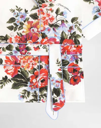 Dolce & Gabbana Oberteil Mit Blumen-print In Neutral