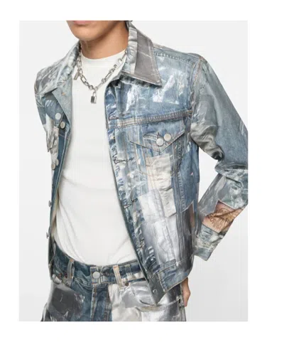 Acne Studios Padlock Chain Necklace In Gray