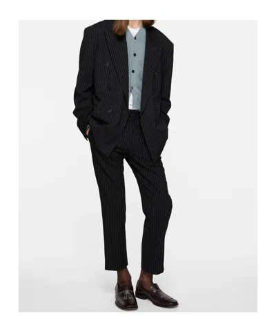 Acne Studios Pinstripe Trousers In Black