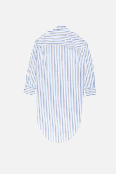Acne Studios Striped-pattern Tie Midi Dress In Blue