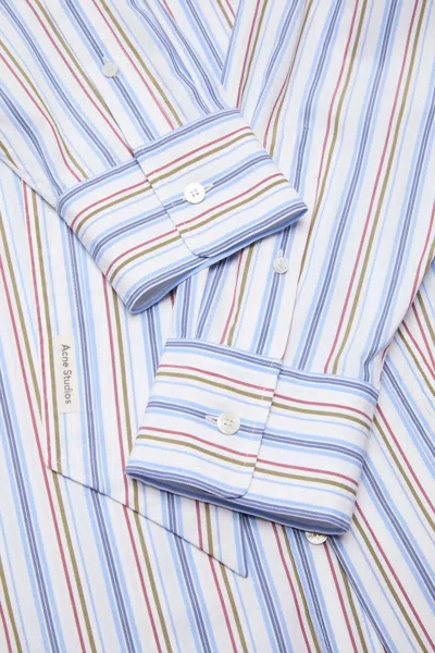 Acne Studios Striped-pattern Tie Midi Dress In Blue