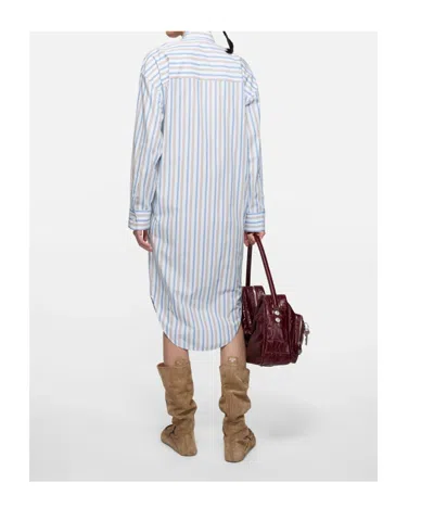 Acne Studios Striped-pattern Tie Midi Dress In Blue