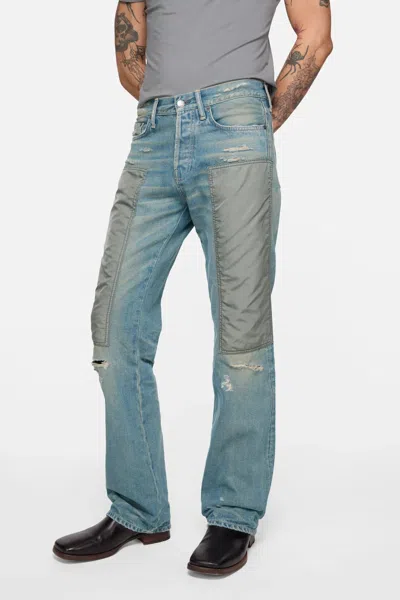 Acne Studios Panelled Distressed Jeans In Blue
