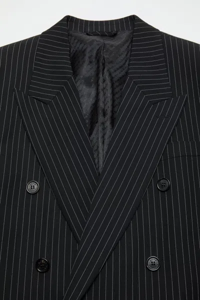 Acne Studios Pinstripe Double-breasted Jacket In Black