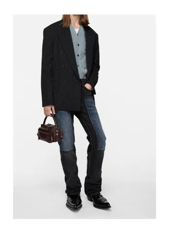 Acne Studios Pinstripe Double-breasted Jacket In Black