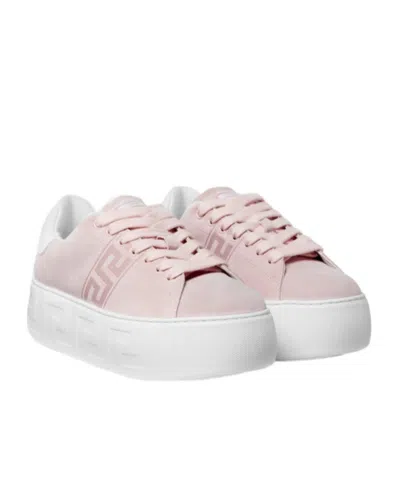 Versace Platform Logo Sneakers In Pink