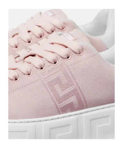 Versace Platform Logo Sneakers In Pink