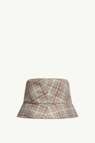 Moncler Plaid Logo Patch Hat In Multi
