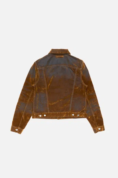 Acne Studios Flocked Denim Jacket In Neutral