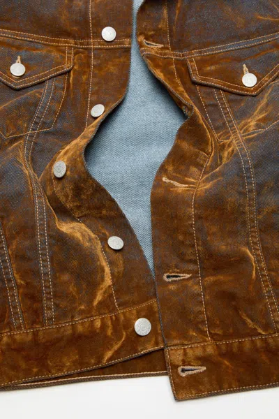 Acne Studios Flocked Denim Jacket In Neutral
