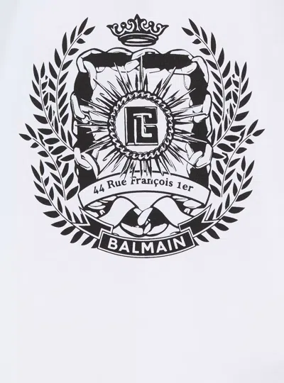 Balmain Printed Crest T-shirt In Orange