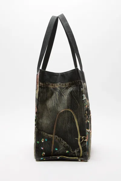 Acne Studios Printed Shoulder Bag In Black